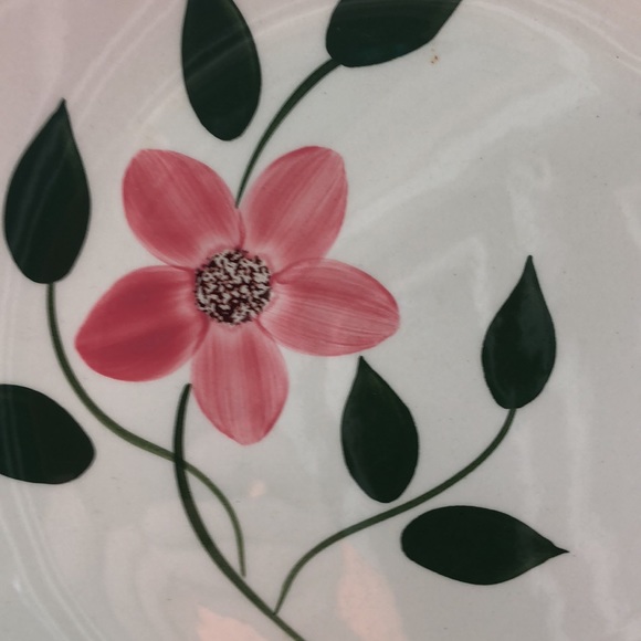 Blue Ridge Southern Potteries Hand Painted Pink Flower Dinner Plate - Picture 2 of 3